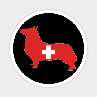 Swedish Vallhund Switzerland Flag Filled Magnet